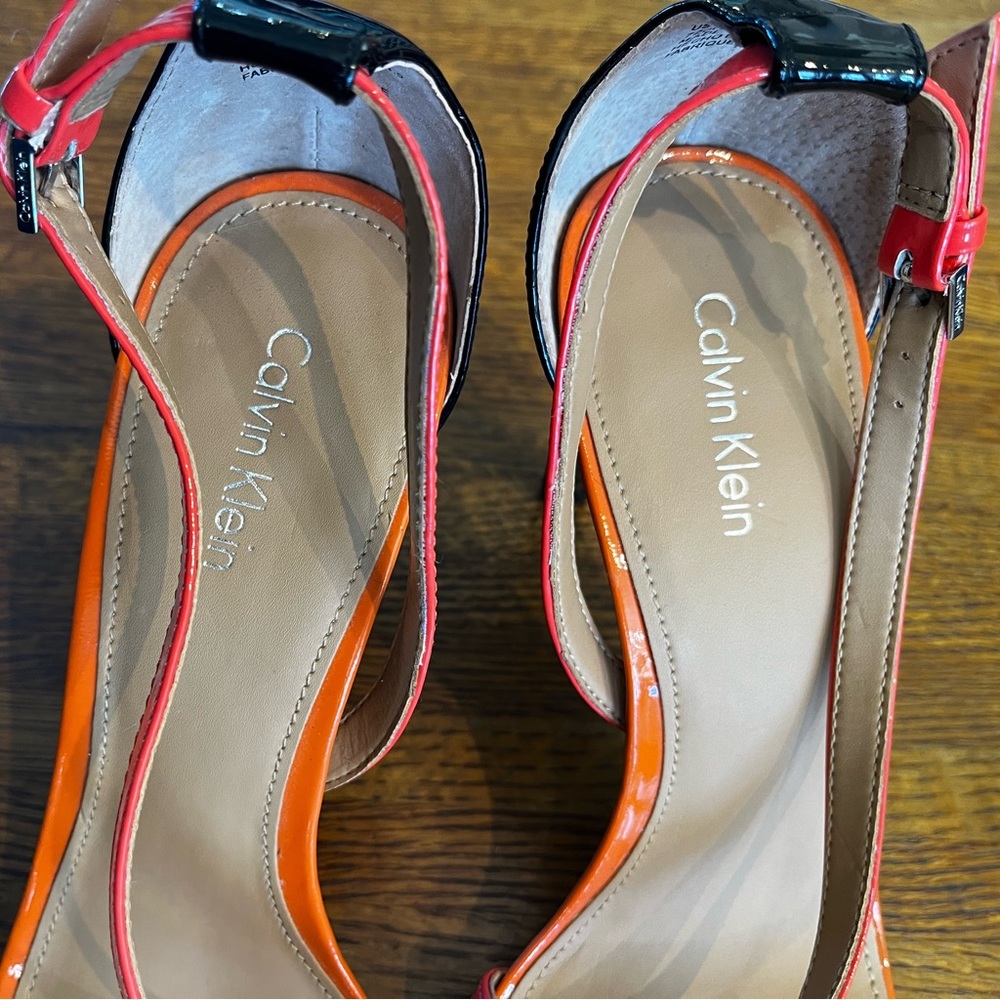 🧡Calvin Klein Narella Orange Patent Stilettos - Picture 6 of 12